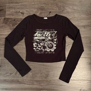 Garage long sleeve Crop top rib kit motorcycle biker